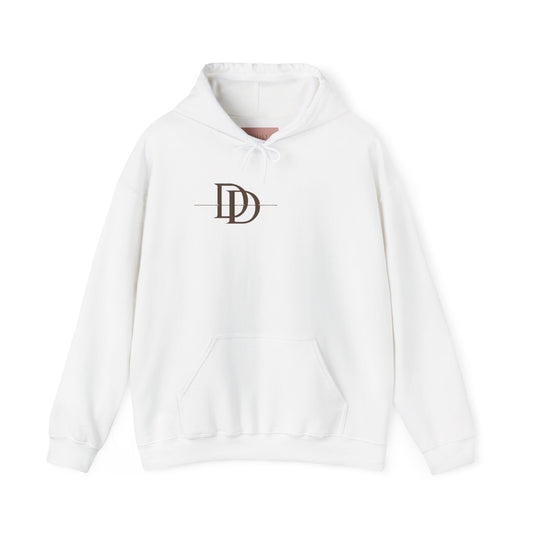 Dust & Darling Logo Hoodie — Minimal Luxury White Pullover