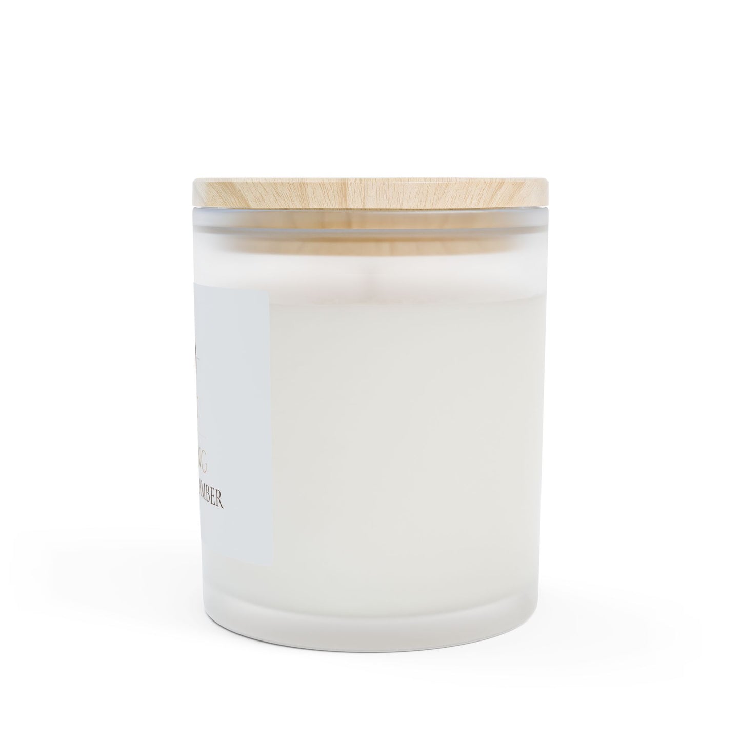 Vanilla Frosted Glass Candle — 11oz Scented Soy Candle with Wooden Lid