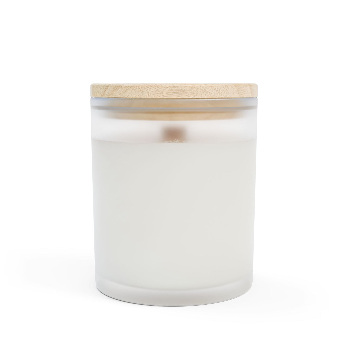 Vanilla Frosted Glass Candle — 11oz Scented Soy Candle with Wooden Lid