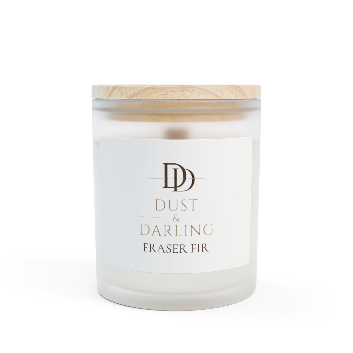 Vanilla Frosted Glass Candle — 11oz Scented Soy Candle with Wooden Lid