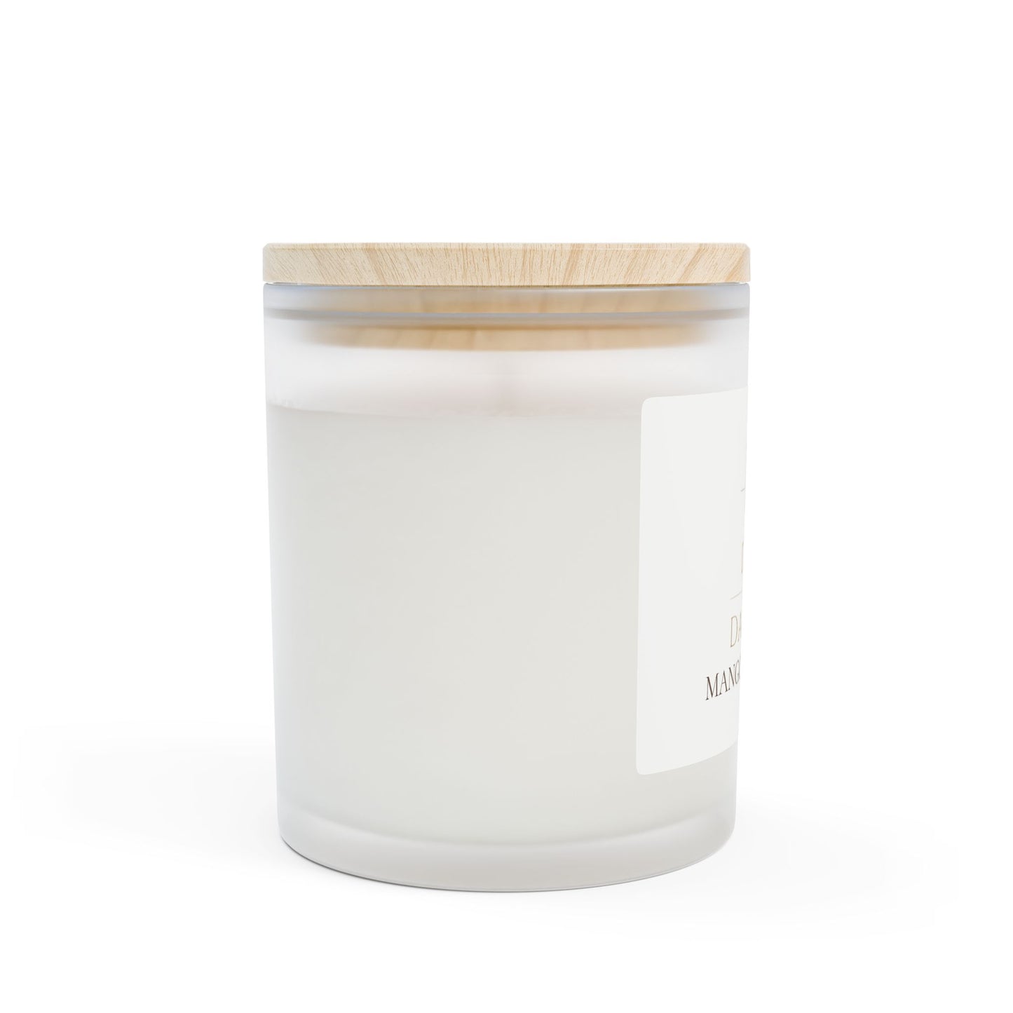 Vanilla Frosted Glass Candle — 11oz Scented Soy Candle with Wooden Lid