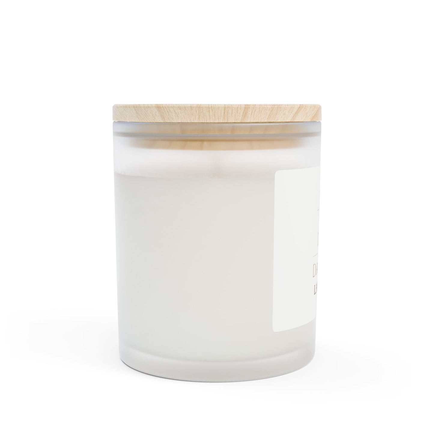 Vanilla Frosted Glass Candle — 11oz Scented Soy Candle with Wooden Lid
