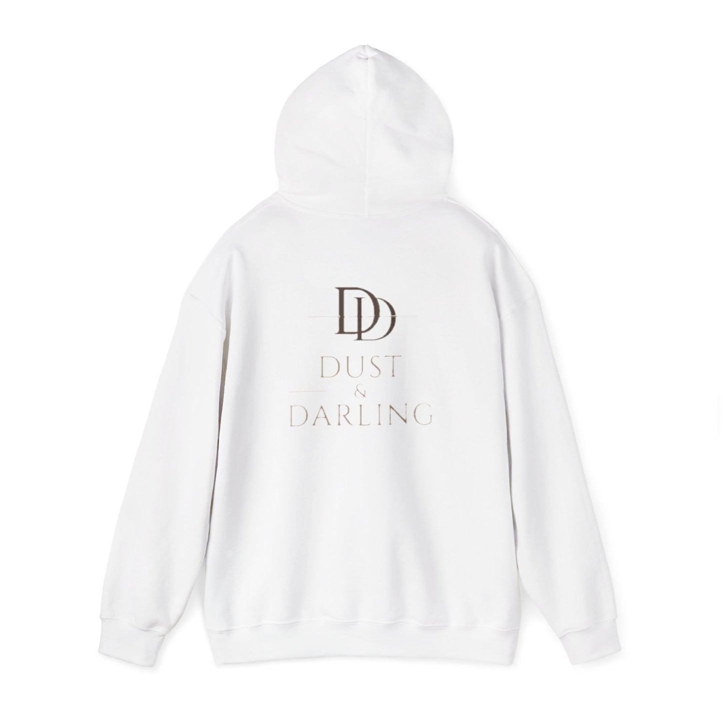 Dust & Darling Logo Hoodie — Minimal Luxury White Pullover