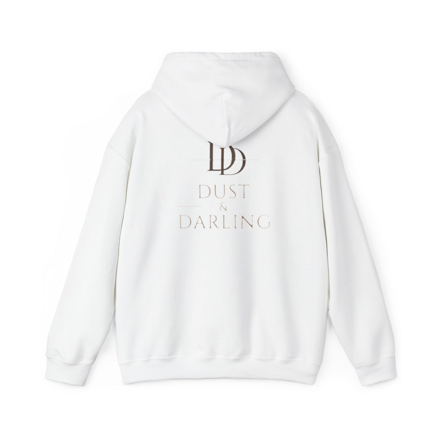 Dust & Darling Logo Hoodie — Minimal Luxury White Pullover