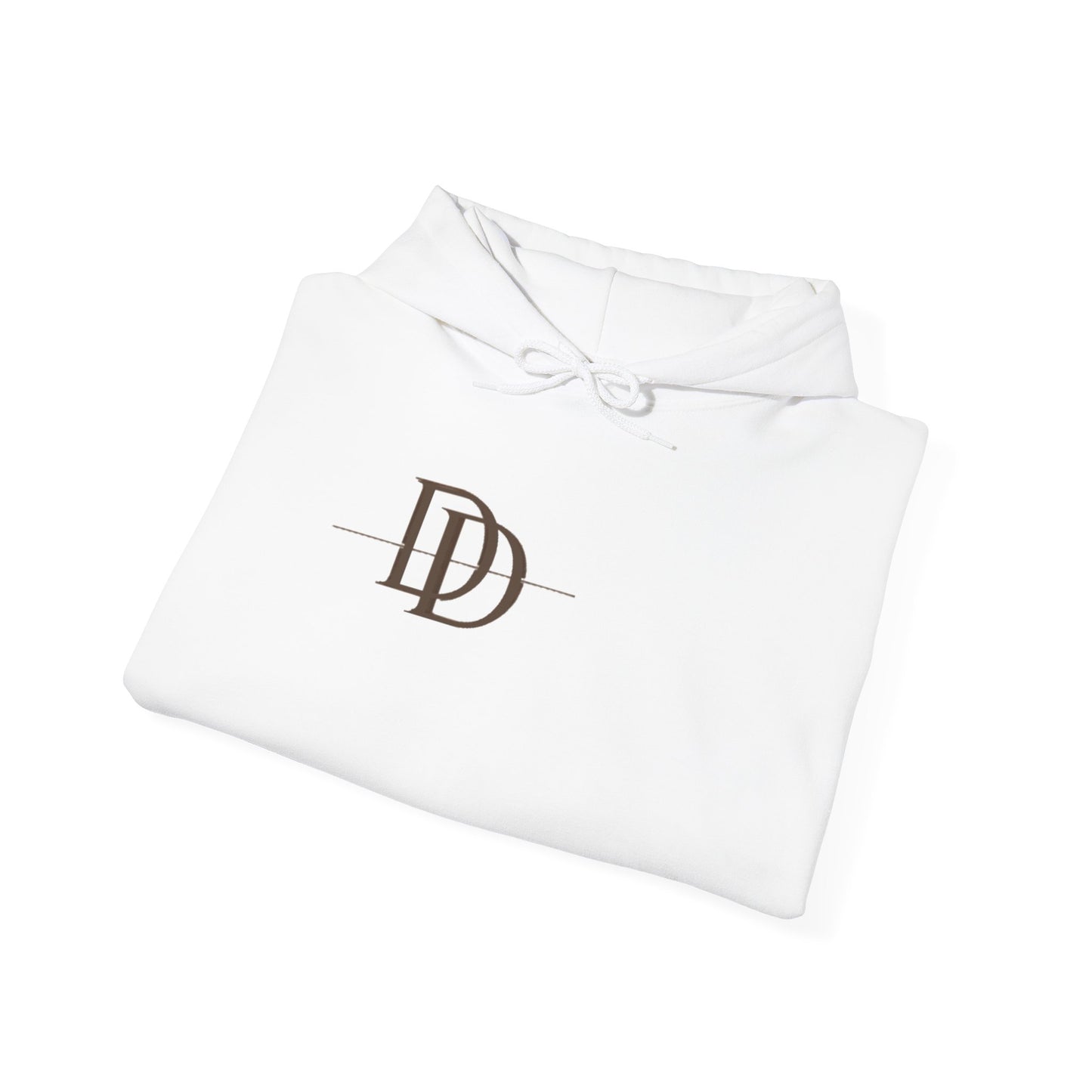 Dust & Darling Logo Hoodie — Minimal Luxury White Pullover