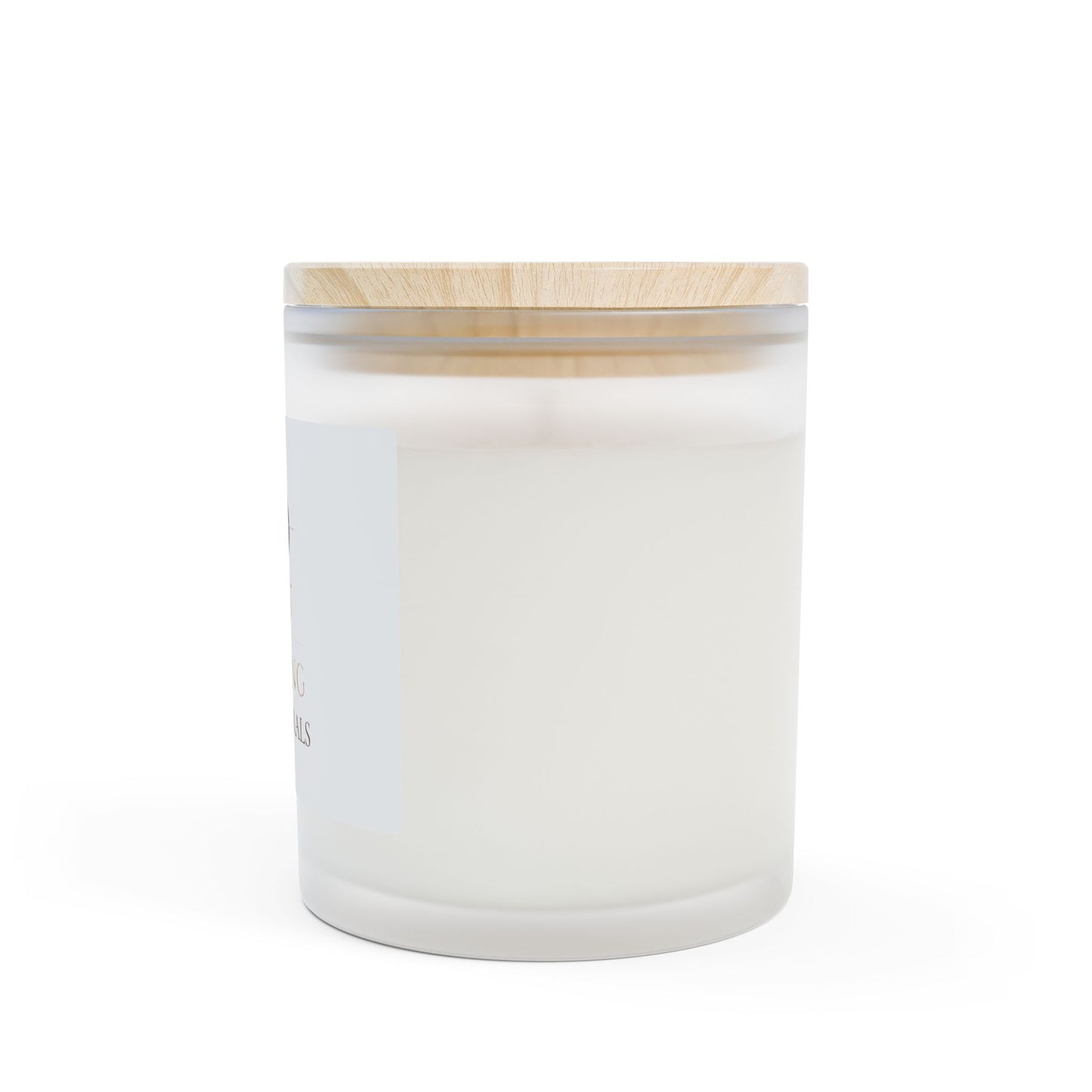 Vanilla Frosted Glass Candle — 11oz Scented Soy Candle with Wooden Lid
