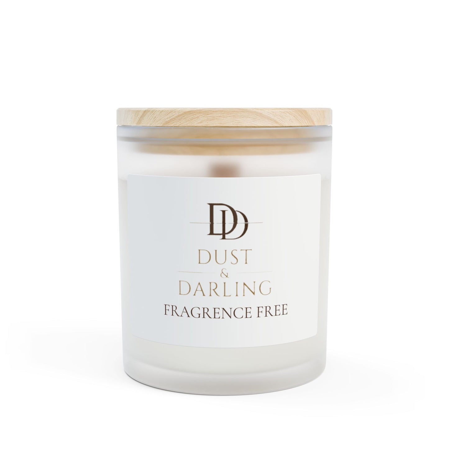 Vanilla Frosted Glass Candle — 11oz Scented Soy Candle with Wooden Lid